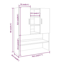 Armoire de machine à laver Chêne fumé Bois d’ingénierie