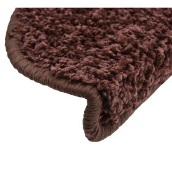 Tapis d'escalier 10 pcs 65x21x4 cm Marron