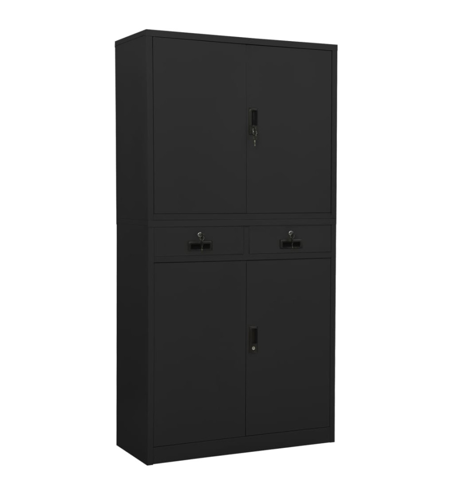 Armoire de bureau Anthracite 90x40x180 cm Acier