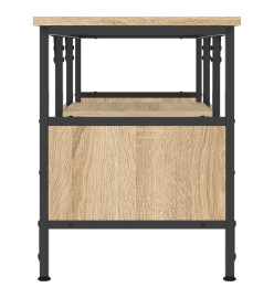 Meuble TV chêne sonoma 100x35x45 cm bois d'ingénierie et fer