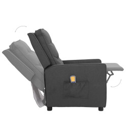 Fauteuil de massage inclinable Gris foncé Tissu