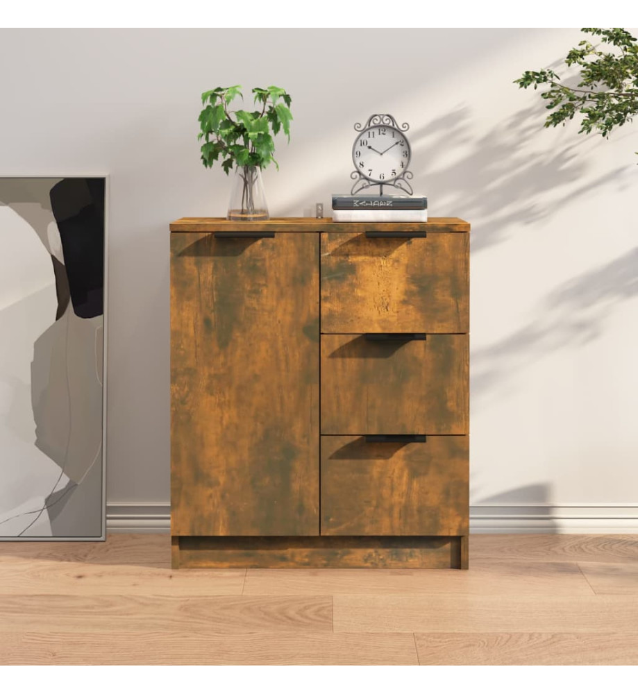 Buffet Chêne fumé 60x30x70 cm Bois d'ingénierie