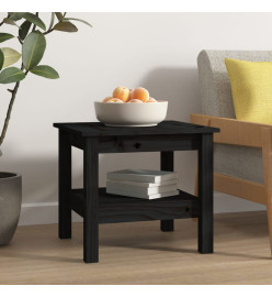 Table basse Noir 45x45x40 cm Bois massif de pin