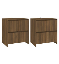 Buffets 2 pcs Chêne marron 70x41x75 cm Aggloméré