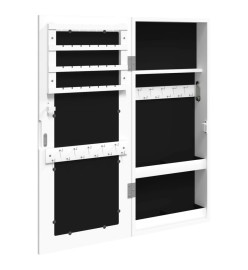 Armoire à bijoux avec miroir murale blanc 30x8,5x67 cm