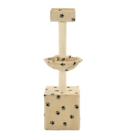 Arbre à chat et griffoirs en sisal 105 cm Beige Motif de pattes