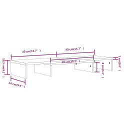 Support de moniteur Marron miel 80x24x10,5 cm Pin solide