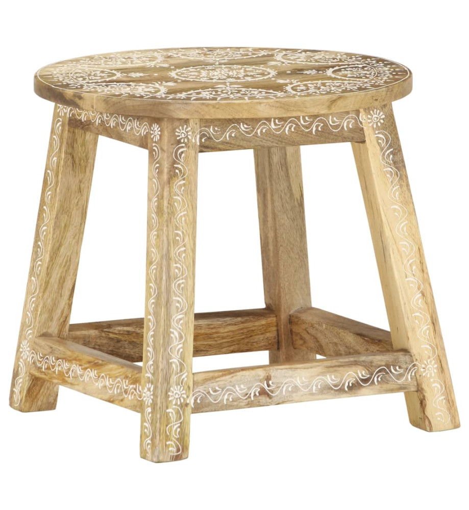 Tabouret peint à la main 38x38x35 cm Bois de manguier solide