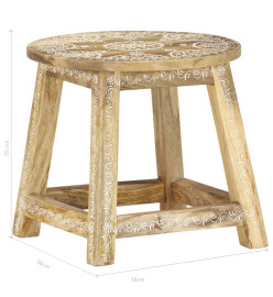 Tabouret peint à la main 38x38x35 cm Bois de manguier solide