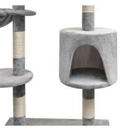 Arbre à chat avec griffoirs en sisal 125 cm Gris