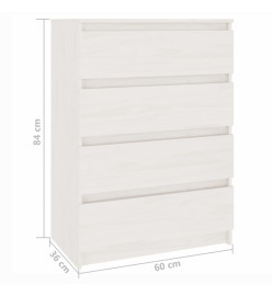 Armoire d'appoint Blanc 60x36x84 cm Bois de pin massif