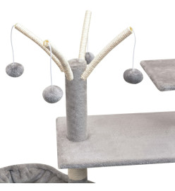 Arbre à chat avec griffoirs en sisal 125 cm Gris