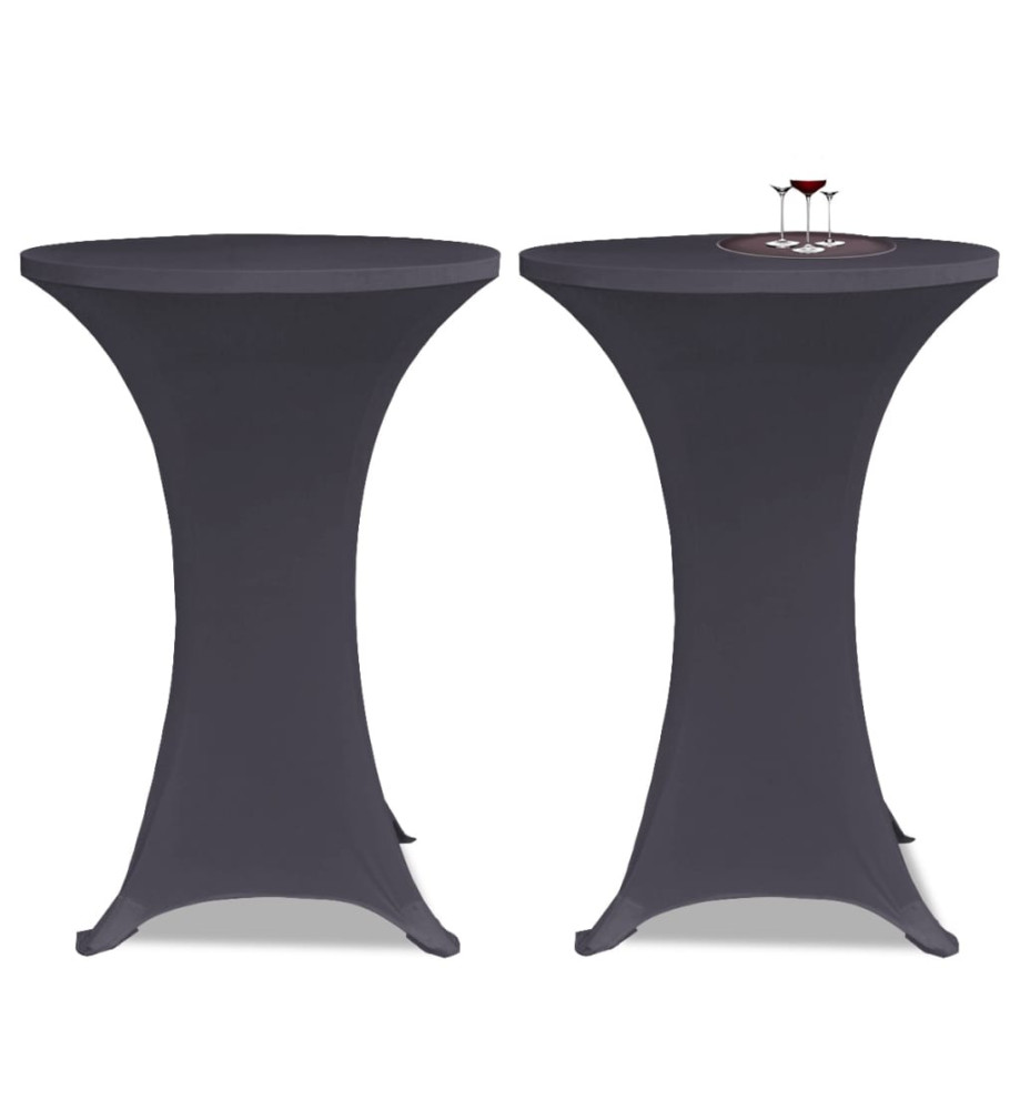 Housse de table extensible 60 cm 2 pcs Anthracite