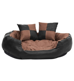 Coussin réversible lavable de chien Noir et marron 85x70x20 cm