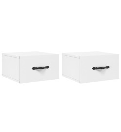 Tables de chevet murales 2 pcs blanc 35x35x20 cm