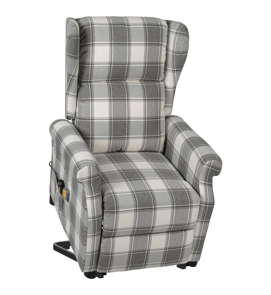 Fauteuil de massage Blanc et gris Tissu