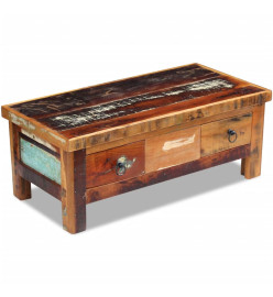 Table basse à tiroirs 90 x 45 x 35 cm Bois de récupération