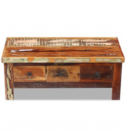 Table basse à tiroirs 90 x 45 x 35 cm Bois de récupération