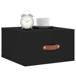 Table de chevet murale noir 35x35x20 cm