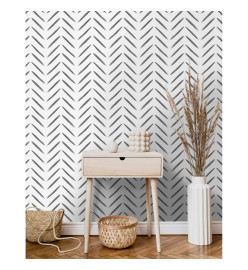 DUTCH WALLCOVERINGS Papier peint Chevron Noir et blanc