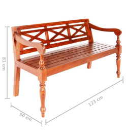 Banc Batavia 123 cm Bois d'acajou massif Marron foncé