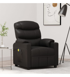 Fauteuil électrique de massage Noir Similicuir