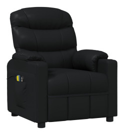 Fauteuil électrique de massage Noir Similicuir