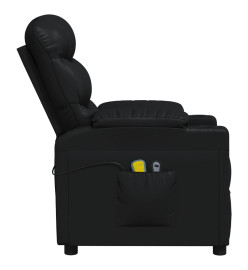 Fauteuil électrique de massage Noir Similicuir