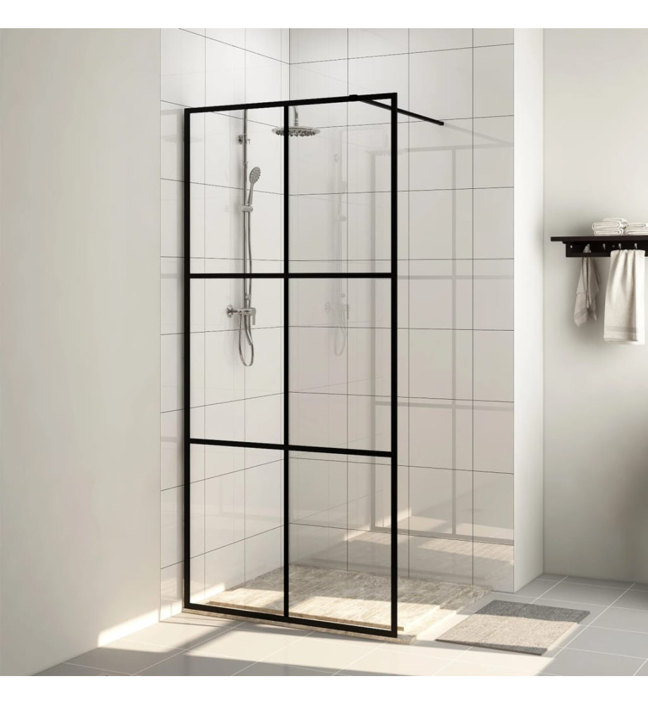 Paroi de douche avec verre ESG transparent 80x195 cm Noir