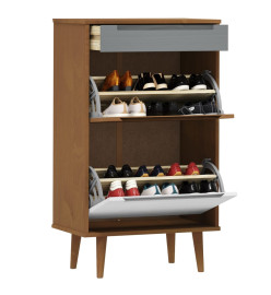 Armoire à chaussures MOLDE Marron 59,5x35x103 cm Bois de pin