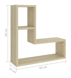 Étagères murales 2 pcs Chêne sonoma 50x15x50 cm Aggloméré
