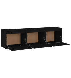 Meubles TV 3 pcs Noir Bois massif de pin