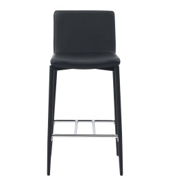 Tabourets de bar lot de 6 noir similicuir