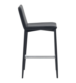 Tabourets de bar lot de 6 noir similicuir