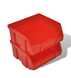 Jeu de paniers muraux de stockage Plastique 30pcs Bleu et rouge