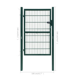 Portillon 2D (simple) Vert 106x190 cm