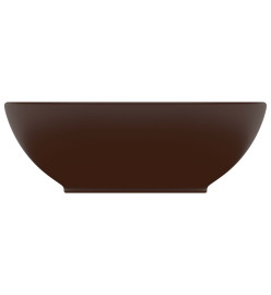 Lavabo ovale de luxe Marron foncé mat 40x33 cm Céramique