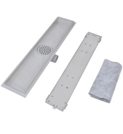 Drain de douche linéaire 2 pcs 630 x 140 mm Acier inoxydable