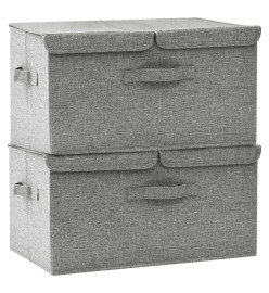 Boîtes de rangement 2 pcs Tissu 50x30x25 cm Gris