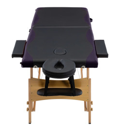 Table de massage pliable 2 zones Bois Noir