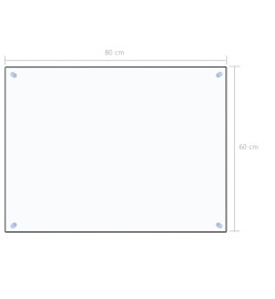 Dosseret de cuisine Transparent 80x60 cm Verre trempé