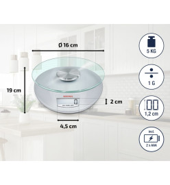 Soehnle Balance de cuisine numérique Roma 5 kg Argenté