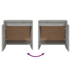 Tables de chevet 2 pcs Gris béton 45x34x44,5 cm Aggloméré