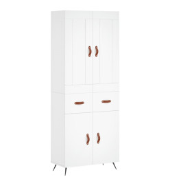 Buffet haut Blanc 69,5x34x180 cm Bois d'ingénierie