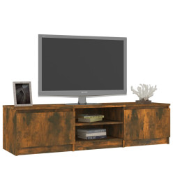 Meuble TV Chêne fumé 140x40x35,5 cm Bois d'ingénierie