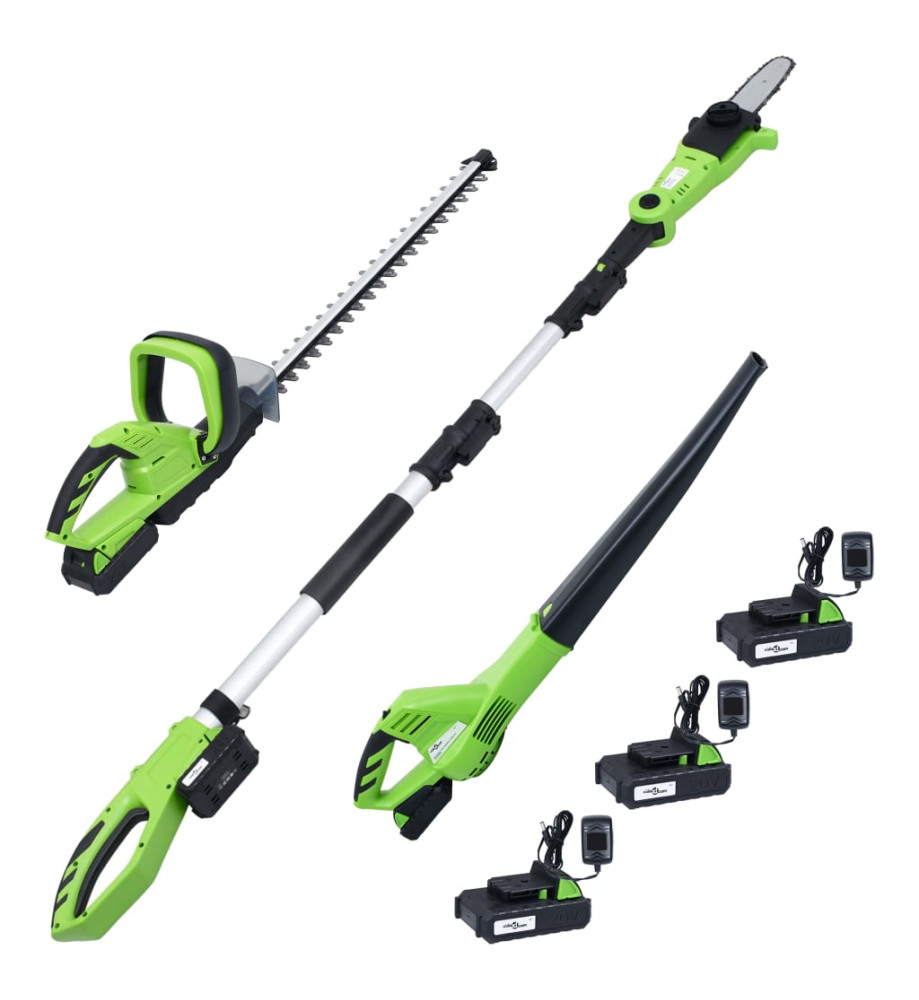 Set outils électriques jardin sans fil 3pcs chargeurs/batteries