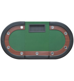 Table de poker pour 10 joueurs avec espace de croupier Vert