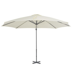 Parasol en porte-à-faux avec poteau en aluminium 300 cm Sable