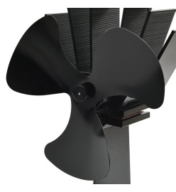 Ventilateur de poêle alimenté par chaleur 3 pales Noir