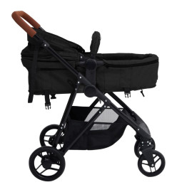 Poussette pour bébé 2-en-1 Anthracite et noir Acier